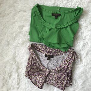 Bundle of Two Sleeveless Button Front Stretch Limited Essential Shirts